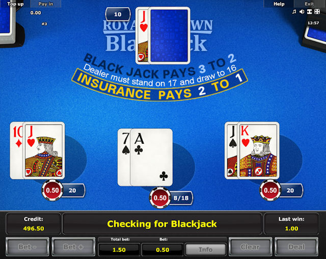 Online hra Royal Crown Blackjack zdarma